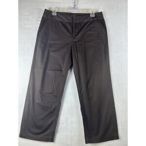 Charter Club Classic Straight Cropped Capri Pants Pockets Size 8 Brown